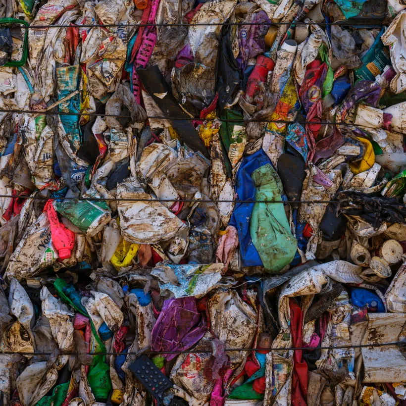 Matériaux dans un centre de recyclage